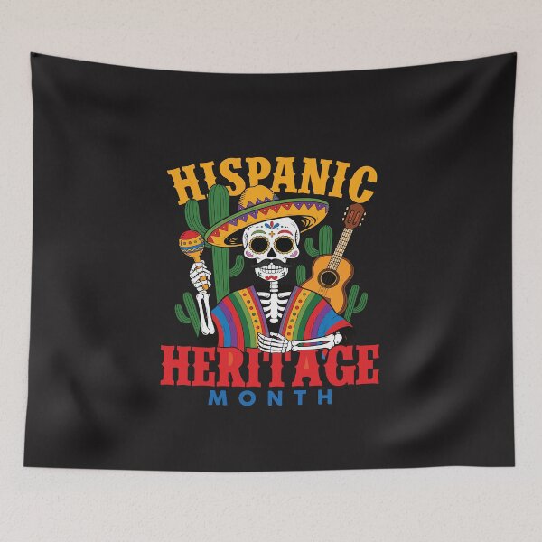 Item preview, Hispanic Heritage Month Sugar Skull Skeleton Fiesta Vintage Mexican designed and sold by kiralynstration.