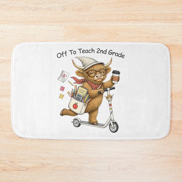 Item preview, Off To Teach 2nd Grade Highland Cow Funny Teacher Back To School designed and sold by kiralynstration.