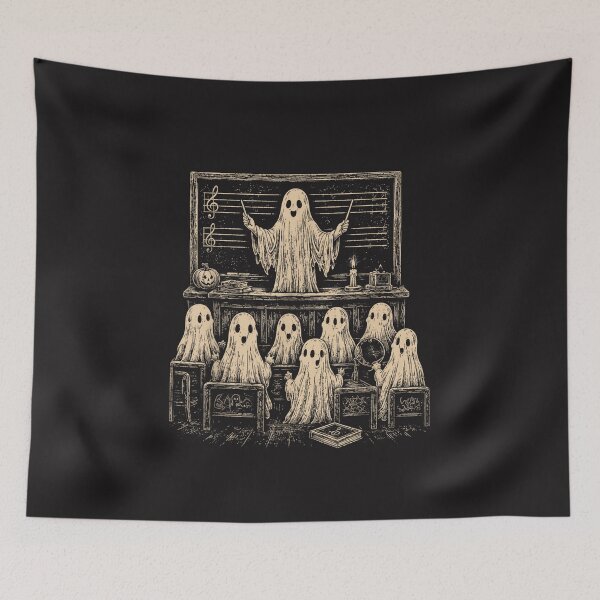 Item preview, Cute Ghost Music Teacher Halloween Classroom Vintage Spooky Music Art designed and sold by kiralynstration.