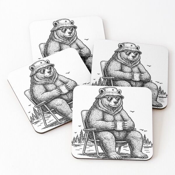 Item preview, Camping Bear Coffee – Vintage Relaxing Bear Outdoor Adventure Graphic designed and sold by sportfantees.