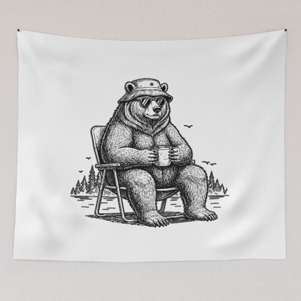 Item preview, Camping Bear Coffee – Vintage Relaxing Bear Outdoor Adventure Graphic designed and sold by sportfantees.
