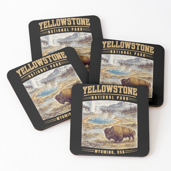 Item preview, Yellowstone National Park Wyoming USA Vintage Mountain Adventure Graphic T-Shirt for National Park Travelers designed and sold by Teetreasure2.