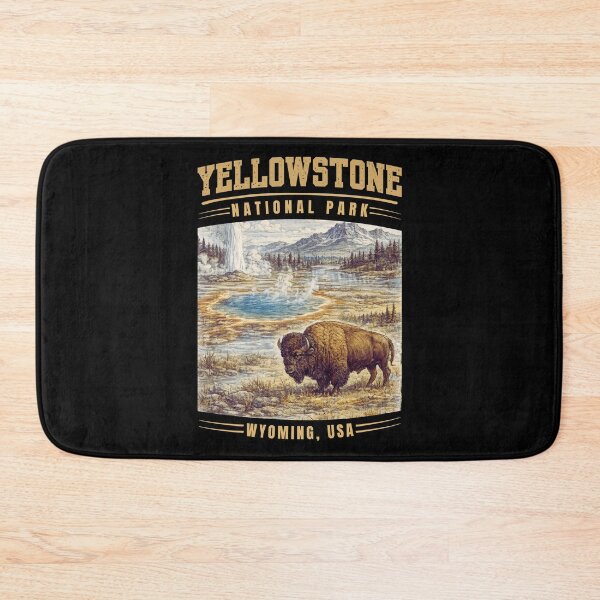 Item preview, Yellowstone National Park Wyoming USA Vintage Mountain Adventure Graphic T-Shirt for National Park Travelers designed and sold by Teetreasure2.