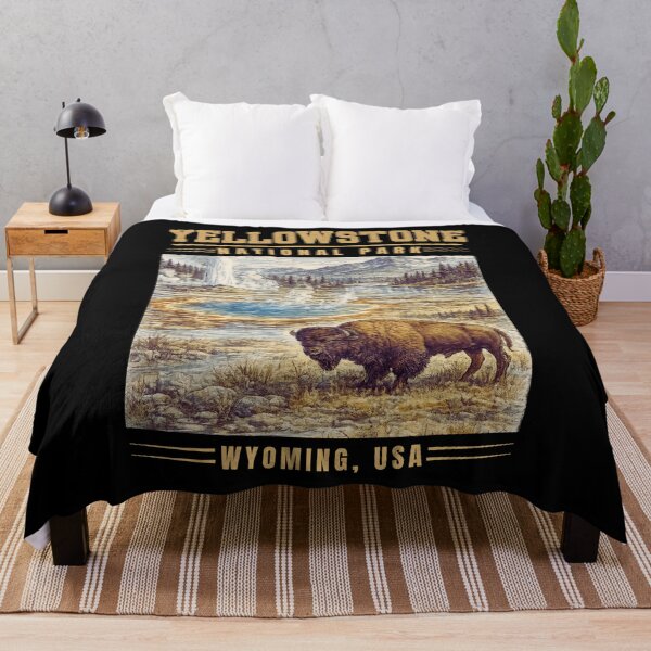 Item preview, Yellowstone National Park Wyoming USA Vintage Mountain Adventure Graphic T-Shirt for National Park Travelers designed and sold by Teetreasure2.