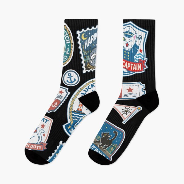Item preview, Nautical Cat Patch Collection - Vintage Maritime Cat Design designed and sold by AckeeWolf.