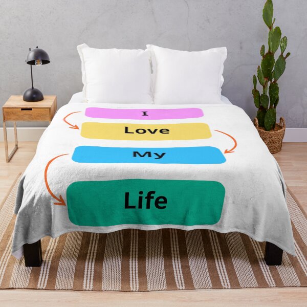 Item preview, I Love My Life Positive Quote Typography Design | Colorful Motivational Artwork designed and sold by Fatma Creates.
