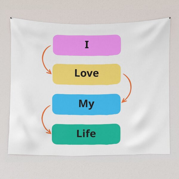 Item preview, I Love My Life Positive Quote Typography Design | Colorful Motivational Artwork designed and sold by     Fatma Creates.