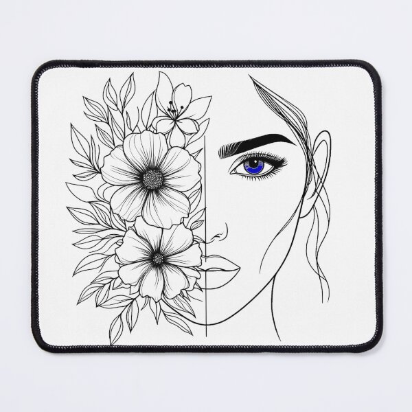 Item preview, Bohemian Woman Face with Floral Details designed and sold by Nitta Studio.