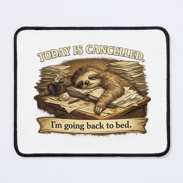 Item preview, Today Is Cancelled I'm Going Back to Bed Funny Sloth designed and sold by RetroPop23.