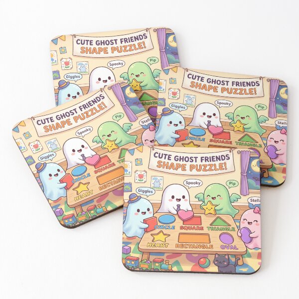 Item preview, Cute Ghost Halloween Learn Shapes  designed and sold by Softie Sticker Studio.