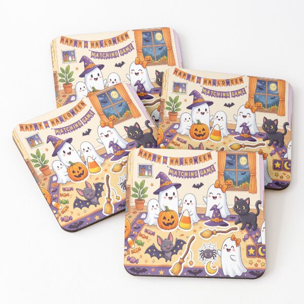Item preview, Cute Ghost Halloween Matching Objects designed and sold by Softie Sticker Studio.