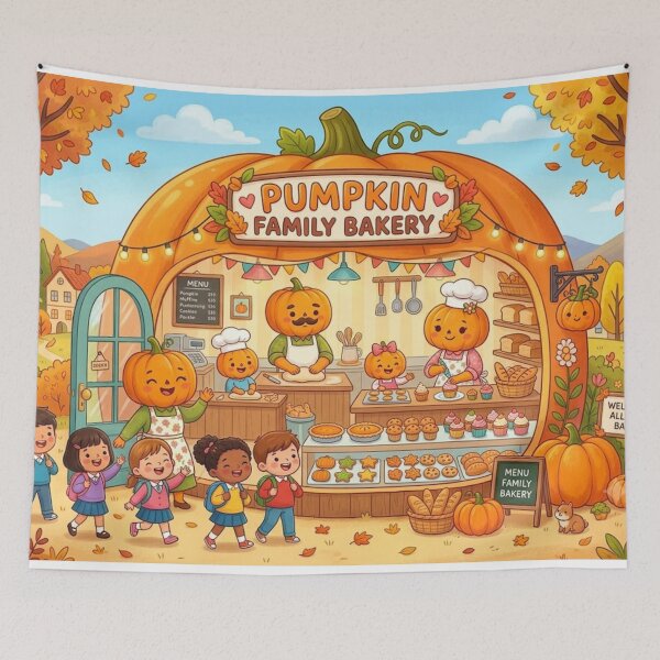 Item preview, Cute Pumpkin Ghost Family Bakery designed and sold by Softie Sticker Studio.