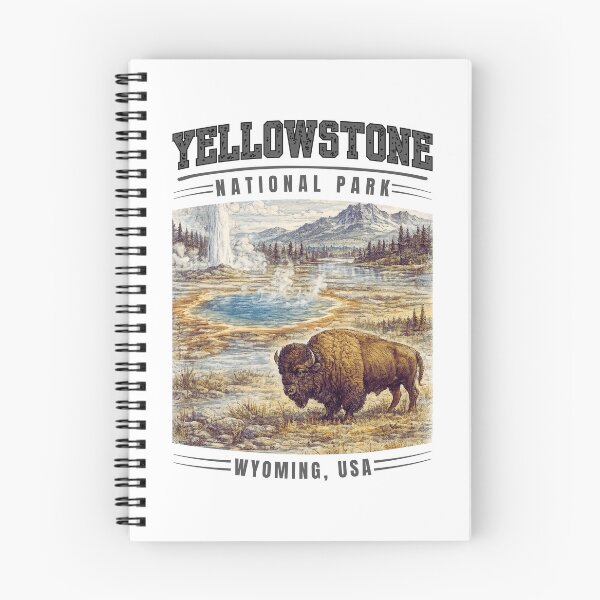 Item preview, Yellowstone National Park Wyoming USA Vintage Mountain Adventure Graphic T-Shirt for National Park Travelers designed and sold by Teetreasure2.