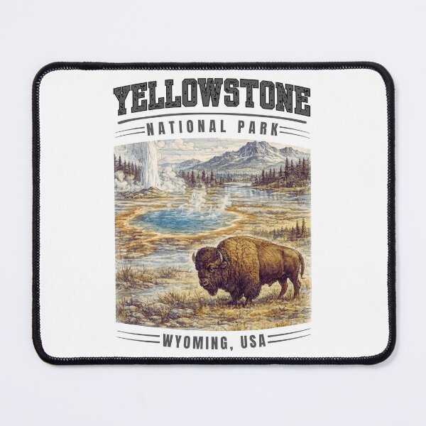 Item preview, Yellowstone National Park Wyoming USA Vintage Mountain Adventure Graphic T-Shirt for National Park Travelers designed and sold by Teetreasure2.