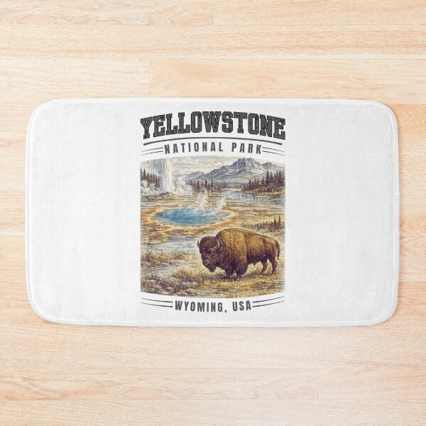 Item preview, Yellowstone National Park Wyoming USA Vintage Mountain Adventure Graphic T-Shirt for National Park Travelers designed and sold by Teetreasure2.