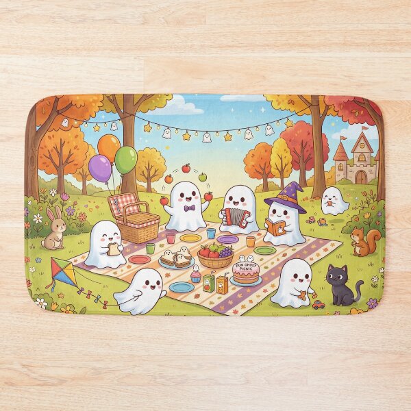 Item preview, Cute Ghost Halloween Outdoor Picnic designed and sold by Softie Sticker Studio.