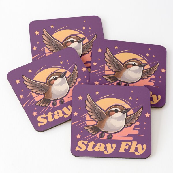 Item preview, Bird Flying "Stay Fly", Retro Cool Design designed and sold by WrenAndWhimsy.