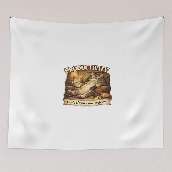 Item preview, Productivity That's a Tomorrow Problem Funny Cat designed and sold by RetroPop23.