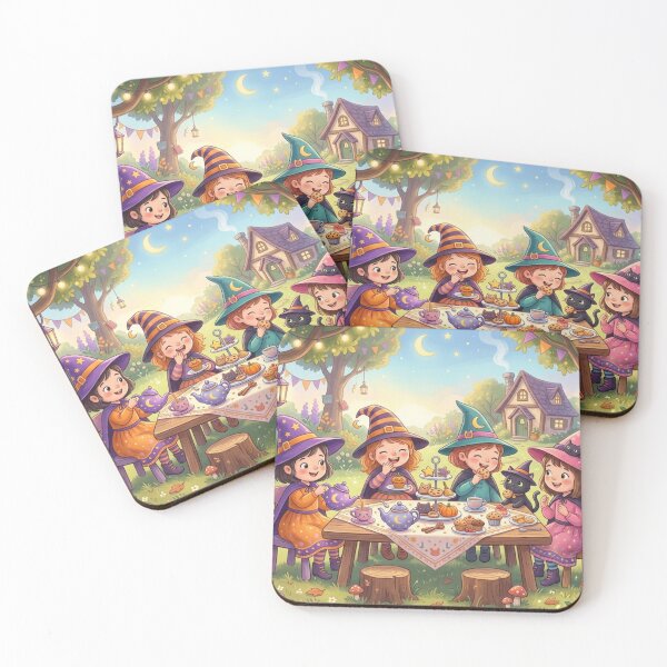 Item preview, Cute Witch Ghost Tea Party designed and sold by Softie Sticker Studio.