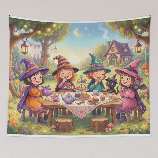 Item preview, Cute Witch Ghost Tea Party designed and sold by Softie Sticker Studio.
