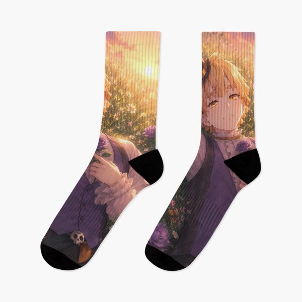 Item preview, Zenitsu Agatsuma Demon Slayer Peaceful Sunset Flowerfield designed and sold by mildaclairmo.