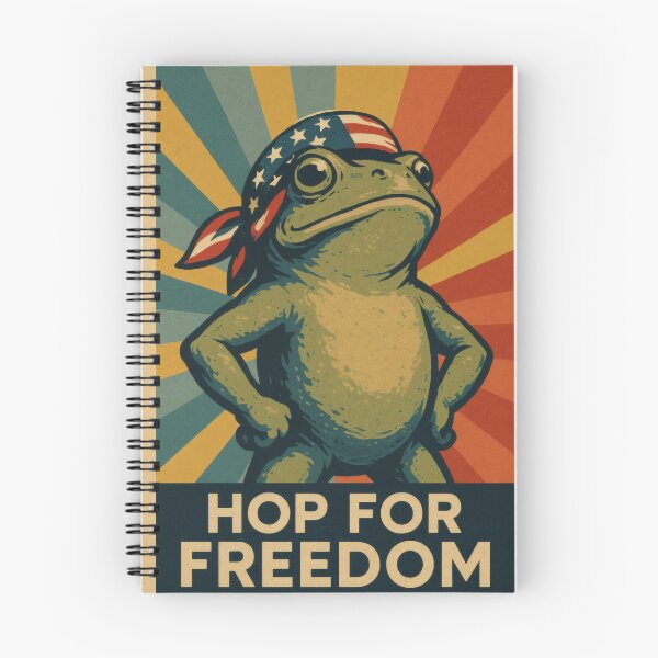 Item preview, Hop for Freedom Patriotic Frog | Bold American Flag Illustration | Vintage USA Americana Wall Art designed and sold by PaintedPixels01.