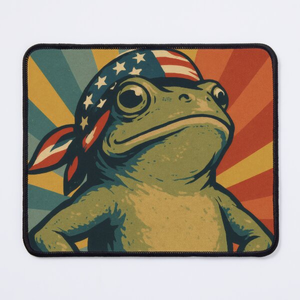 Item preview, Hop for Freedom Patriotic Frog | Bold American Flag Illustration | Vintage USA Americana Wall Art designed and sold by PaintedPixels01.