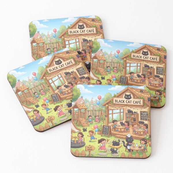 Item preview, Cute Ghost Black Cat Cafe  designed and sold by Softie Sticker Studio.