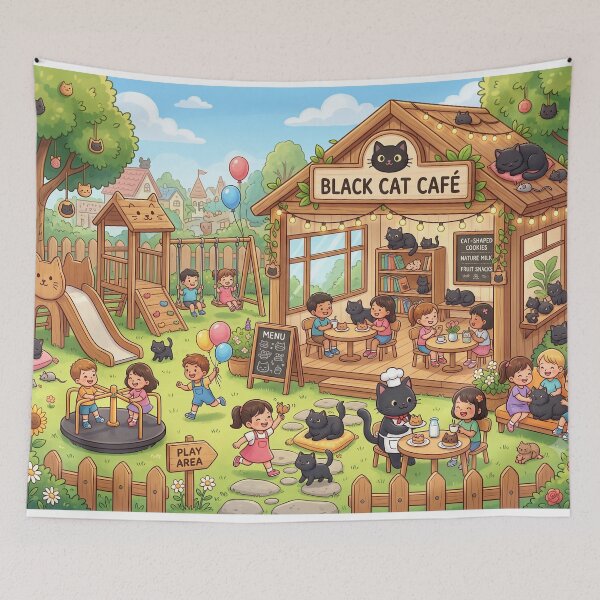 Item preview, Cute Ghost Black Cat Cafe  designed and sold by Softie Sticker Studio.