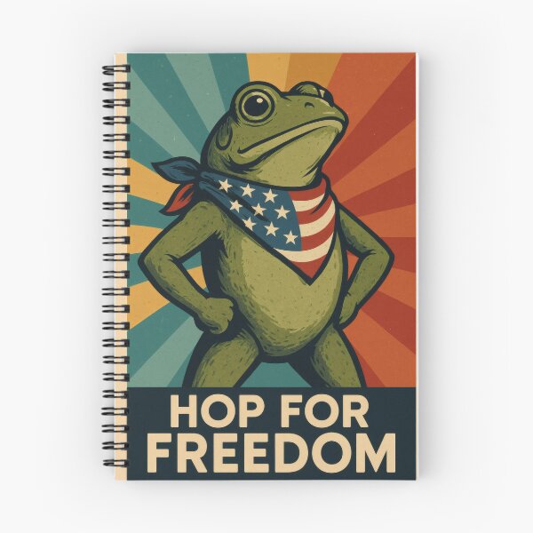 Item preview, Hop for Freedom Patriotic Frog | Bold American Flag Illustration | Vintage USA Americana Wall Art designed and sold by PaintedPixels01.