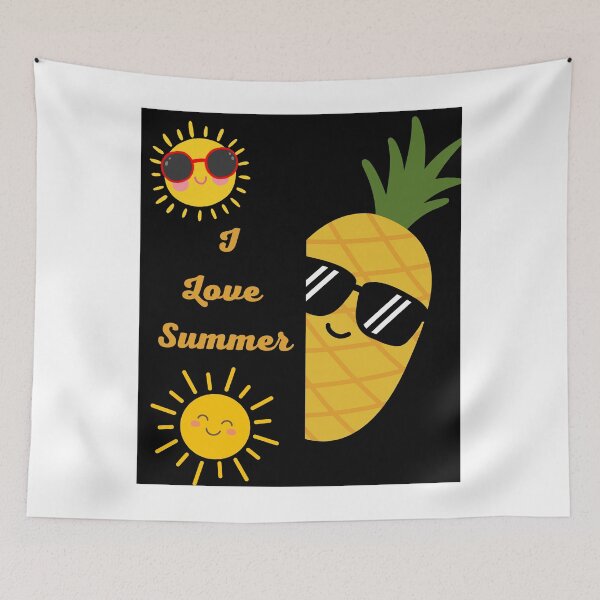 Item preview, Cute I Love Summer Design with Pineapple and Sun Wearing Sunglasses designed and sold by     Fatma Creates.
