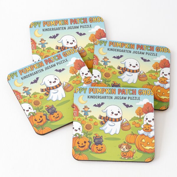 Item preview, Cute Ghost Happy Pumpkin Patch designed and sold by Softie Sticker Studio.