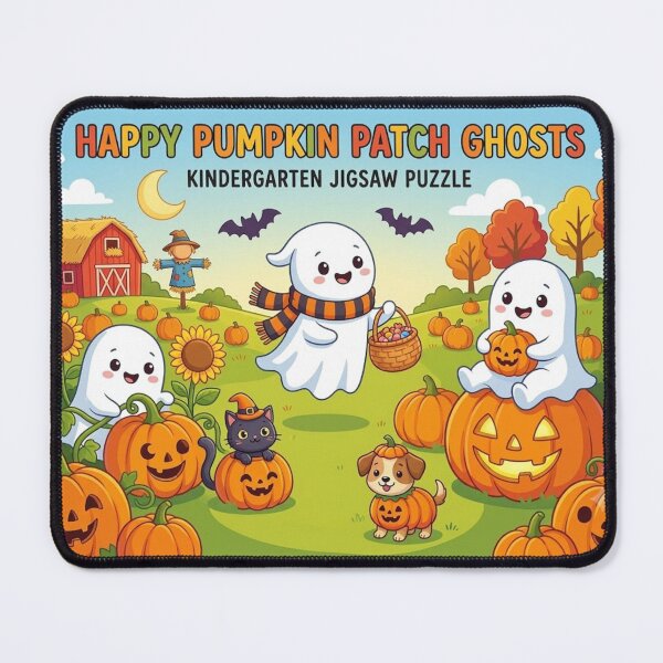 Item preview, Cute Ghost Happy Pumpkin Patch designed and sold by Softie Sticker Studio.