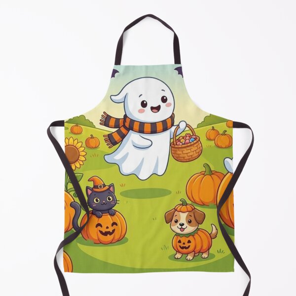 Item preview, Cute Ghost Happy Pumpkin Patch designed and sold by Softie Sticker Studio.