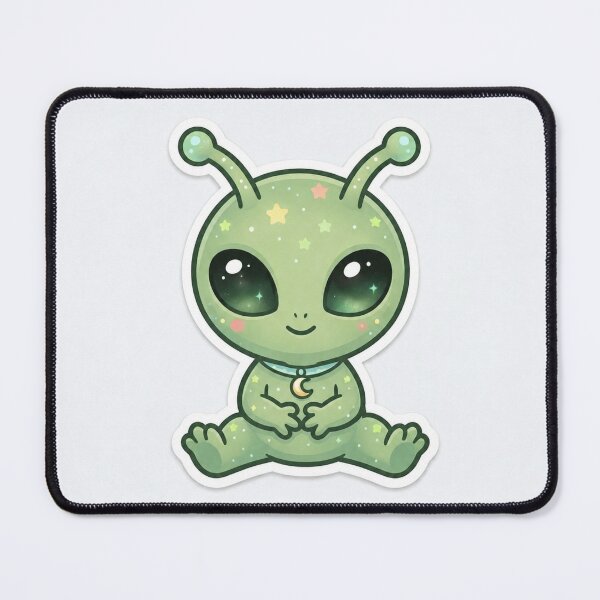 Item preview, Cute Kawaii Green Space Alien Sticker | Chibi Galaxy Extra-Terrestrial Art | Gift for Sci-Fi Lovers designed and sold by Chipkooo.