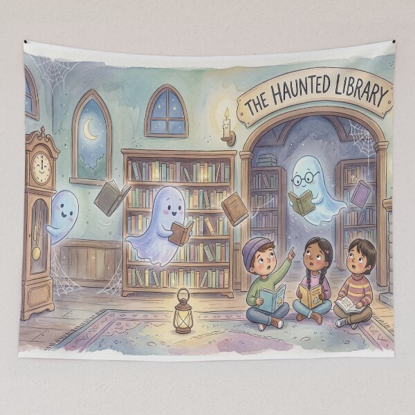 Item preview, Spooky Library Cute Ghost designed and sold by Softie Sticker Studio.