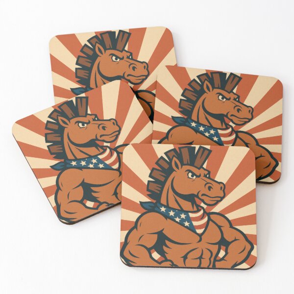 Item preview, Charge Ahead Patriotic Horse | Bold American Flag Illustration | Vintage USA Americana Wall Art designed and sold by PaintedPixels01.