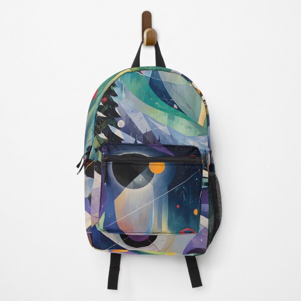 Item preview, Northern Lights Winter Village Abstract – Geometric Snowy Landscape Wall Art designed and sold by GutyzDesignsES.