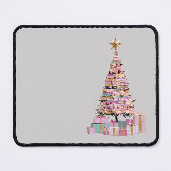 Item preview, Impasto Pink and Gold Christmas Tree Art designed and sold by colorful-white.