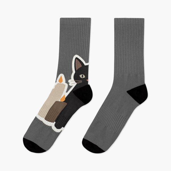 Item preview, Black Cat with Candles Sticker designed and sold by Hari Arts.