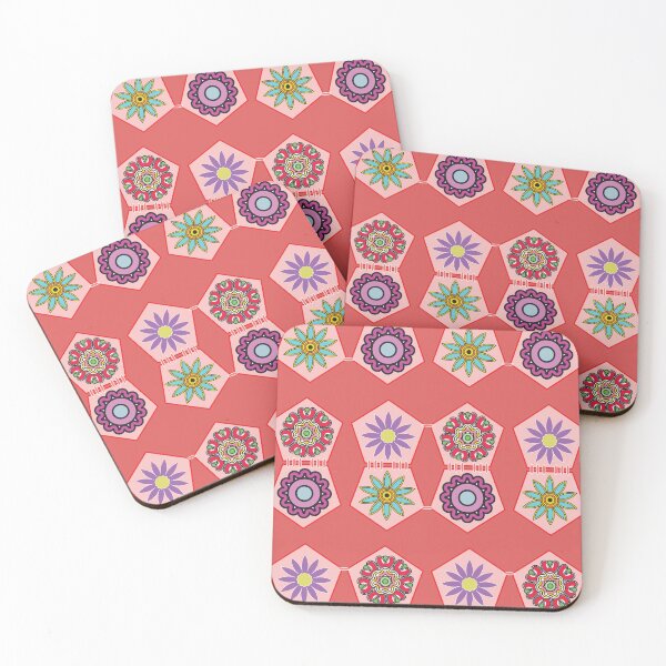 Item preview, Colorful Floral Hexagon Seamless Pattern Background  designed and sold by ChaReePat.