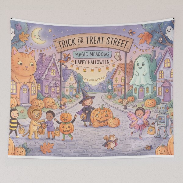Item preview, Trick or Treat Village Street Magic Meadows Happy Halloween designed and sold by Softie Sticker Studio.
