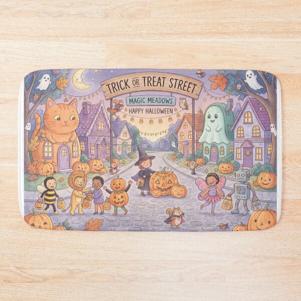 Item preview, Trick or Treat Village Street Magic Meadows Happy Halloween designed and sold by Softie Sticker Studio.