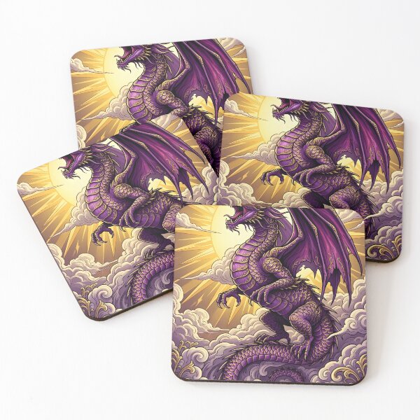 Item preview, Celestial Purple Dragon – Majestic Mythical Fantasy Dragon Art designed and sold by DragonSerpent Ink.