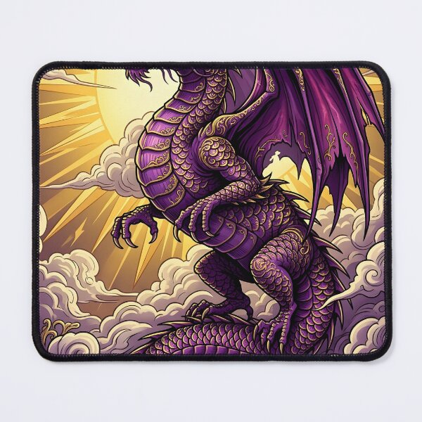 Item preview, Celestial Purple Dragon – Majestic Mythical Fantasy Dragon Art designed and sold by DragonSerpent Ink.