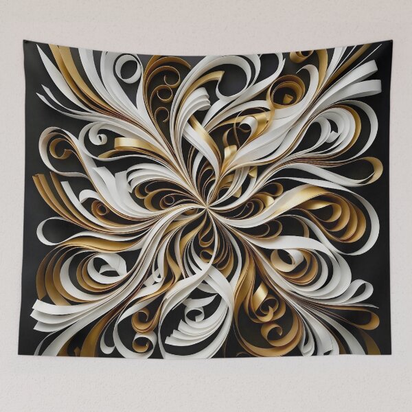Item preview, Intricate Golden Swirls on Black designed and sold by Vicky Brago-Mitchell®.