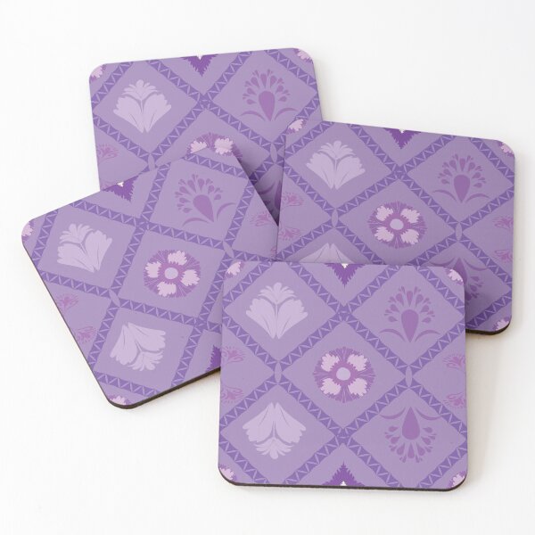 Item preview, Purple Seamless Floral Geometric Pattern with Diamond Tile Design designed and sold by ChaReePat.