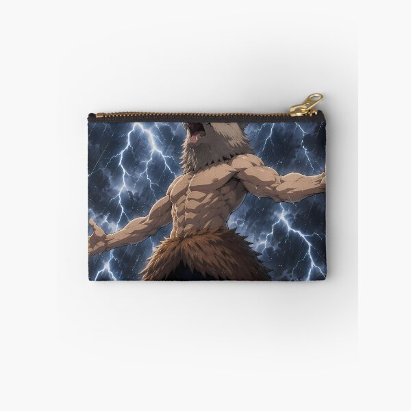 Item preview, Inosuke Hashibira Demon Slayer Thunderstorm Mountain Power Pose designed and sold by mildaclairmo.