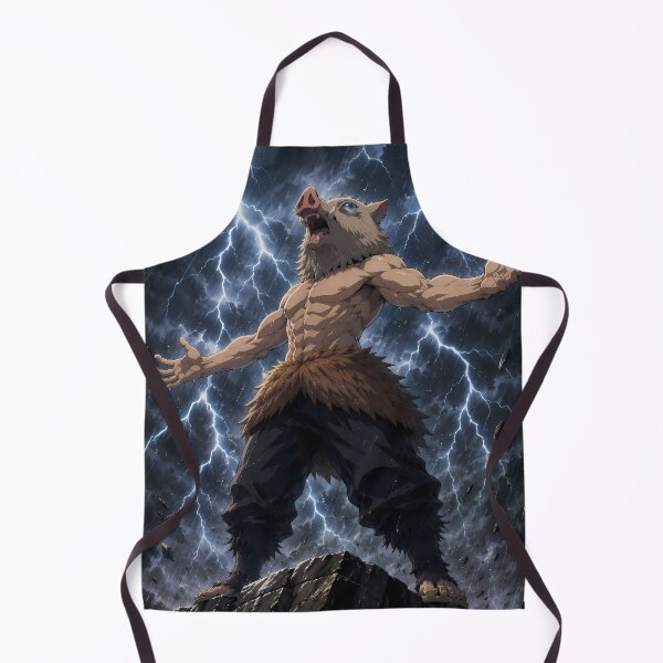 Item preview, Inosuke Hashibira Demon Slayer Thunderstorm Mountain Power Pose designed and sold by mildaclairmo.