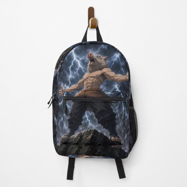 Item preview, Inosuke Hashibira Demon Slayer Thunderstorm Mountain Power Pose designed and sold by mildaclairmo.
